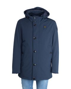 Blauer Giacca da Uomo Media con Cappuccio in Softshell