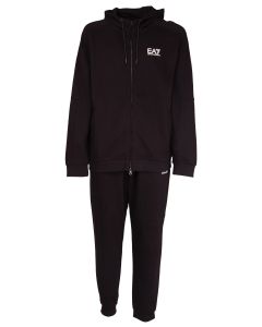 EA7 Tuta da Uomo con Zip Lunga e Cappuccio con Logo Big sulle Spalle