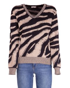 Liu Jo Pullover Donna a V con motivo Animalier