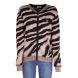 Liu Jo Pullover Donna con Zip Lunga e motivo Animalier